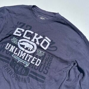Ecko Unltd. long sleeve thermal shirt with white graphic - XL